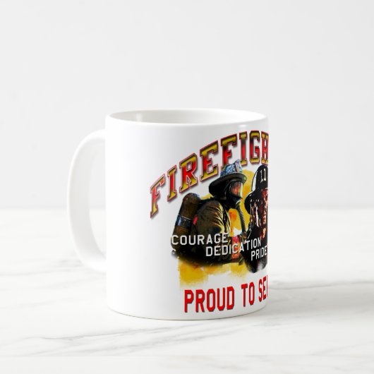 Feuerwehrmann Kaffeetasse (Vorderseite Links)