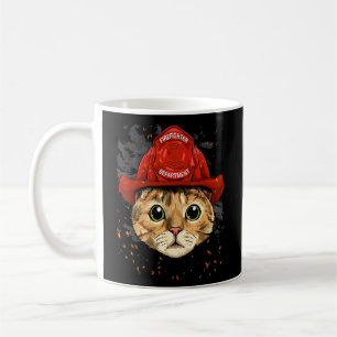 Feuerwehrmann Katzenkätzchen Feuerwehr Feuerwehr F Kaffeetasse