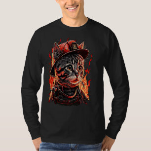 Feuerwehrmann Katzenkitten Feuerwehrhelm Feuerwehr T-Shirt