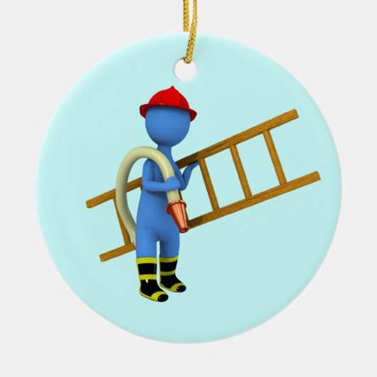 Feuerwehrmann Keramik Ornament (Vorne)