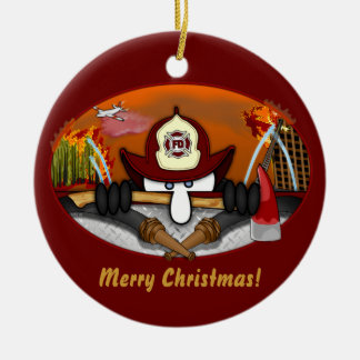 Feuerwehrmann Kilroy Verzierung Keramik Ornament