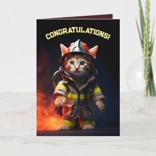 Feuerwehrmann Kitten Dankeskarte
