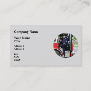 Feuerwehrmann Klettern in Feuerwehrfahrzeugen Visitenkarte