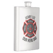 Feuerwehrmann-kundenspezifischer Text-Name Flachmann (Rechts)