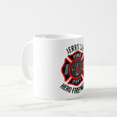 Feuerwehrmann-kundenspezifischer Text-Name Kaffeetasse (Vorderseite Links)