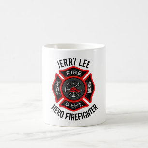 Feuerwehrmann-kundenspezifischer Text-Name Kaffeetasse