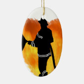 Feuerwehrmann-Liebe-Flammen Keramik Ornament (Rechts)