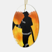 Feuerwehrmann-Liebe-Flammen Keramik Ornament (Links)