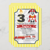 Feuerwehrmann, LKW-Kindergeburtstag Party Einladung (Vorne/Hinten)