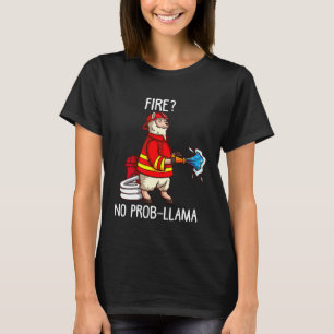 Feuerwehrmann Llama Alpaca Kinder für Feuerwehrmän T-Shirt