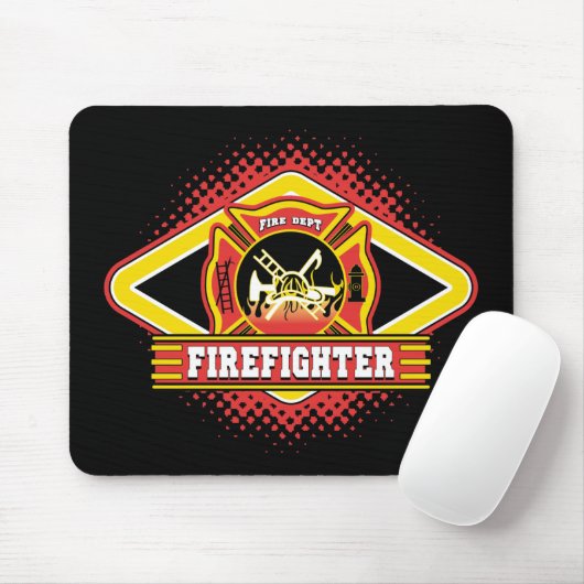 Feuerwehrmann-Logo Mousepad (Mit Mouse)