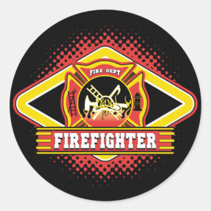 Feuerwehrmann-Logo Runder Aufkleber