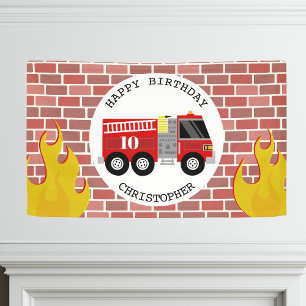 Feuerwehrmann-Löschfahrzeug flammt Banner