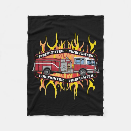 Feuerwehrmann-Löschfahrzeug Fleecedecke (Vorderseite)