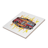 Feuerwehrmann-Löschfahrzeug Fliese (Seite)