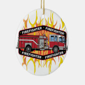 Feuerwehrmann-Löschfahrzeug Keramik Ornament (Rechts)