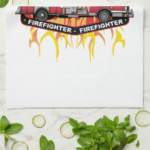 Feuerwehrmann-Löschfahrzeug Küchentuch (Gefaltet)