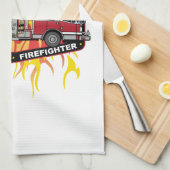 Feuerwehrmann-Löschfahrzeug Küchentuch (Viertel Falte)