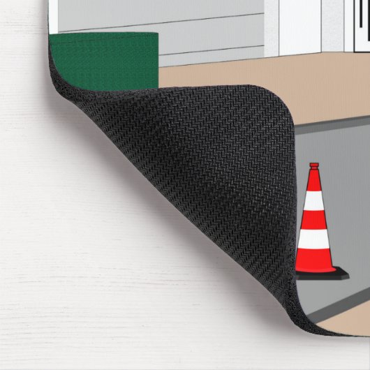 Feuerwehrmann löscht Garagenbrand Mousepad (Ecke)