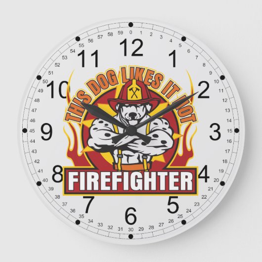Feuerwehrmann mag es heiß große wanduhr (Vorderseite)
