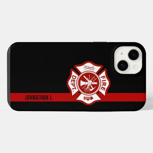 Feuerwehrmann Maltese Cross Thin Red Line iPhone Hülle (Rückseite (Horizontal))
