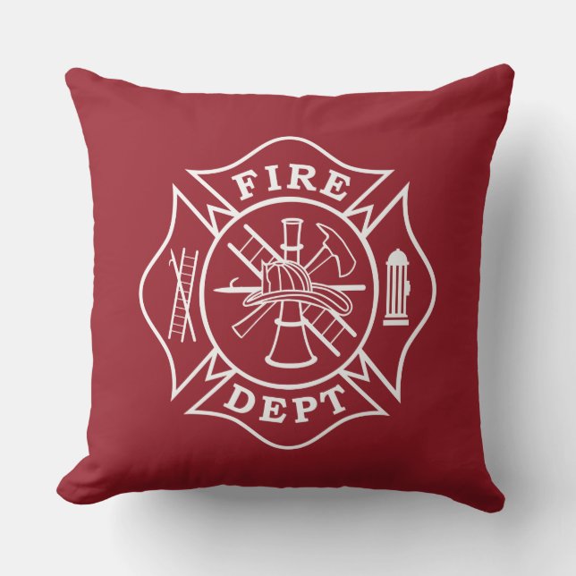 Feuerwehrmann Maltese Cross Throw Kissen - 20 Zoll (Vorderseite)