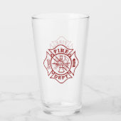Feuerwehrmann, Malteser Cross Pint Glas (Rückseite)