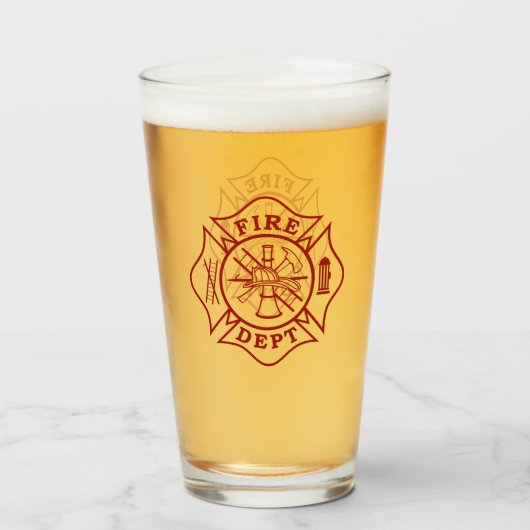 Feuerwehrmann, Malteser Cross Pint Glas (Vorne (Gefüllt))