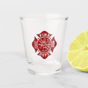 Feuerwehrmann, Malteser Cross-Shot-Glas Schnapsglas