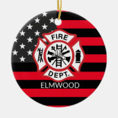 Feuerwehrmann, Malteser Kreuz, Feuerwehrmann Keramik Ornament (Vorne)