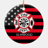 Feuerwehrmann, Malteser Kreuz, Feuerwehrmann Keramik Ornament (Hinten)