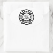 Feuerwehrmann maltesisch ovaler aufkleber (Tasche)