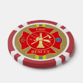 Feuerwehrmann Maltesische Cross Bunker Gear Art Pokerchips (Einzeln)