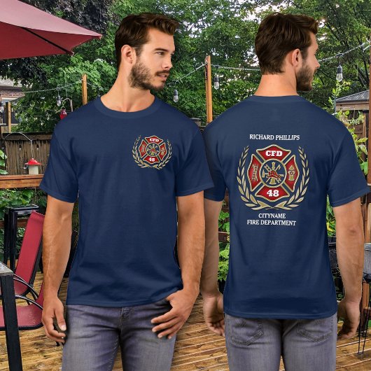 Feuerwehrmann Maltesisches Kreuz Personalisiert T-Shirt