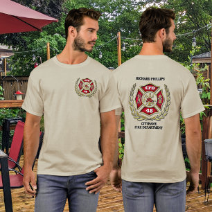 Feuerwehrmann Maltesisches Kreuz Personalisiert T-Shirt
