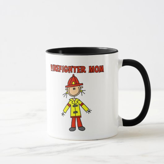 Feuerwehrmann-Mama-T-Shirts und Geschenke Tasse (Rechts)