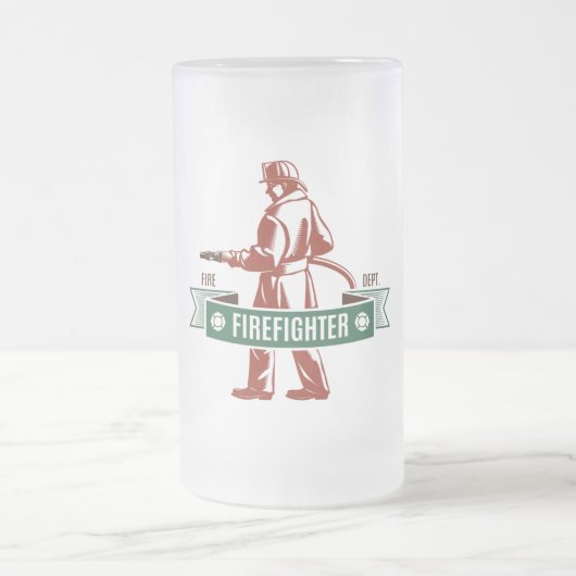 Feuerwehrmann Mattglas Bierglas (Mittel)