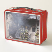 Feuerwehrmann Metall Brotdose (Rückseite)