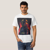 Feuerwehrmann mit dunklem Hintergrund T-Shirt (Vorne ganz)