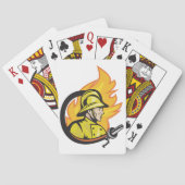 Feuerwehrmann mit einem Schlauch, der Karten spiel Spielkarten (Rückseite)