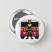 Feuerwehrmann mit Feuer-Motor-Abzeichen Button (Vorne & Hinten)