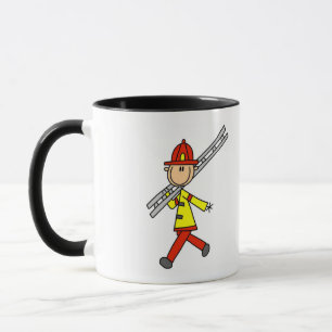 Feuerwehrmann mit Leiter T-Shirts und Geschenke Tasse