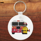Feuerwehrmann mit Motor Schlüsselanhänger (Vorderseite)