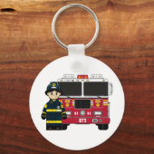 Feuerwehrmann mit Motor Schlüsselanhänger (Vorderseite)