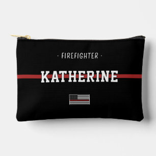 Feuerwehrmann mit personalisierter dünner roter Li Zubehörtasche