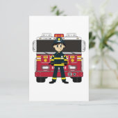 Feuerwehrmann mit RSVP-Motor RSVP Karte (Stehend Vorderseite)