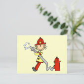 Feuerwehrmann mit Schluckhemden und Geschenken Postkarte (Stehend Vorderseite)