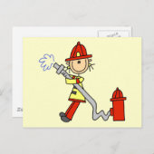 Feuerwehrmann mit Schluckhemden und Geschenken Postkarte (Vorne/Hinten)