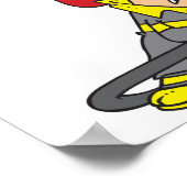 Feuerwehrmann mit trockenem Feuerlöschposter Poster (Ecke)