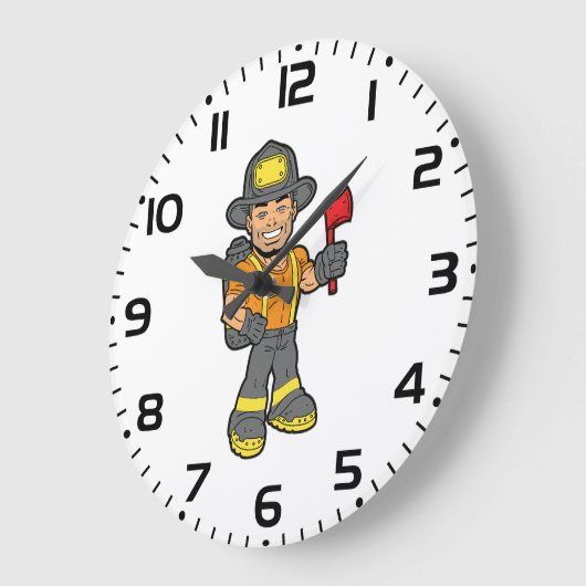 Feuerwehrmann mit x große wanduhr (Winkel)